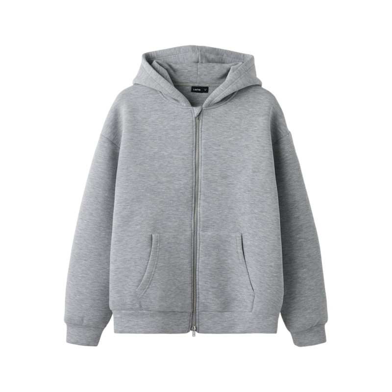 LMTD Halfa L/S Scuba Cardigan - Light Grey Melange