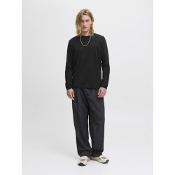 JACK&JONES Basic tee L/S O-Neck - Sort