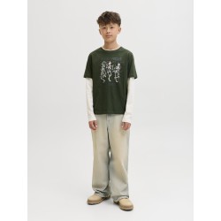JACK & JONES JUNIOR Noel Xmas T-shirt - Kombu Green