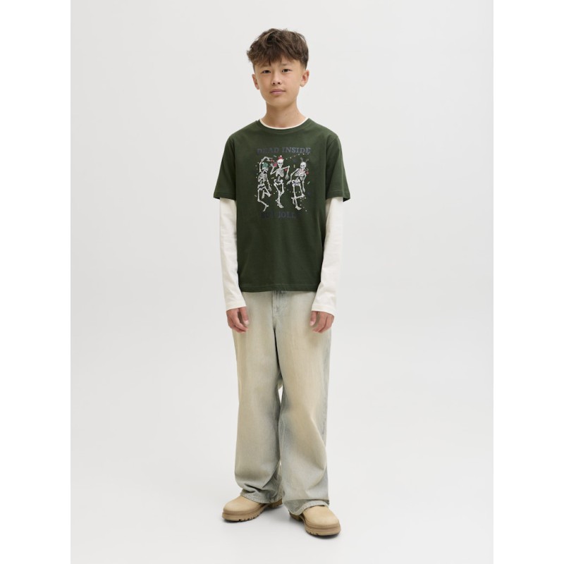 JACK & JONES JUNIOR Noel Xmas T-shirt - Kombu Green