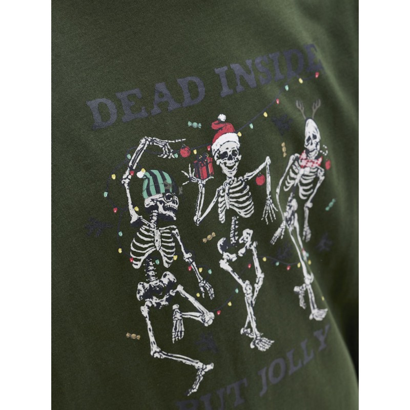 JACK & JONES JUNIOR Noel Xmas T-shirt - Kombu Green