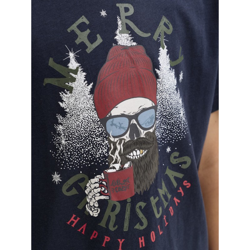 JACK & JONES JUNIOR Noel Xmas T-shirt - Sky Captain