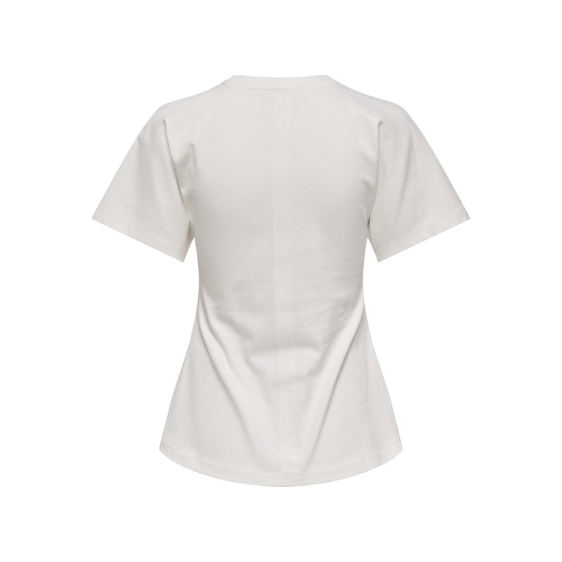 ONLY Marie Ruching T-shirt - Cloud Dancer