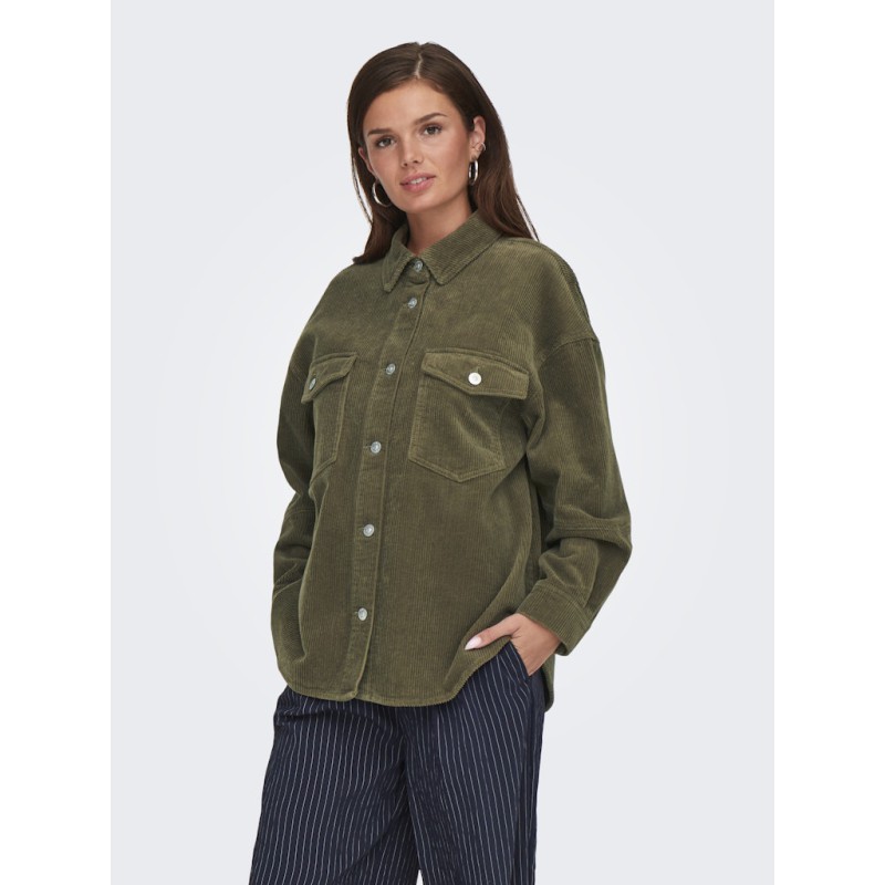 ONLY Tiggy L/S Fløjl Skjorte - Stone Gray