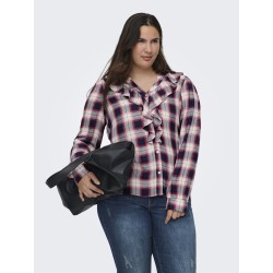 ONLY CARMAKOMA Halle L/S Skjorte - Evening Blue