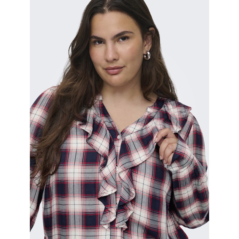 ONLY CARMAKOMA Halle L/S Skjorte - Evening Blue