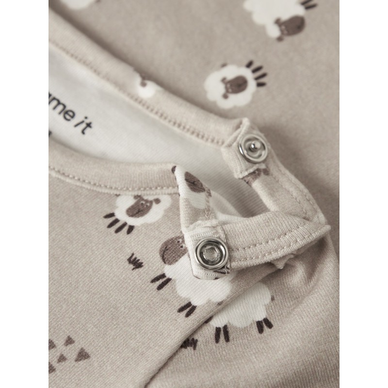 NAME IT BABY Rosheep L/S Bodystocking - Island Fossil