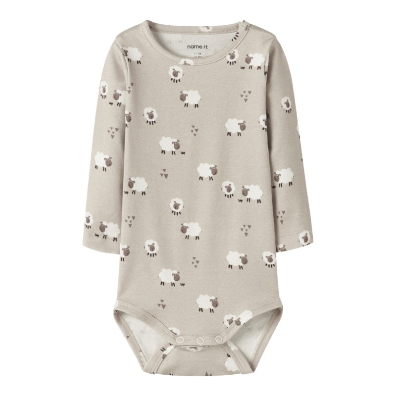 NAME IT BABY Rosheep L/S Bodystocking - Island Fossil