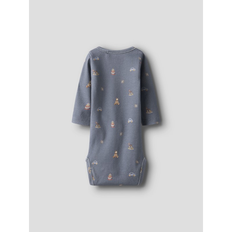 NAME IT BABY Ritoy L/S Bodystocking - Flint Stone