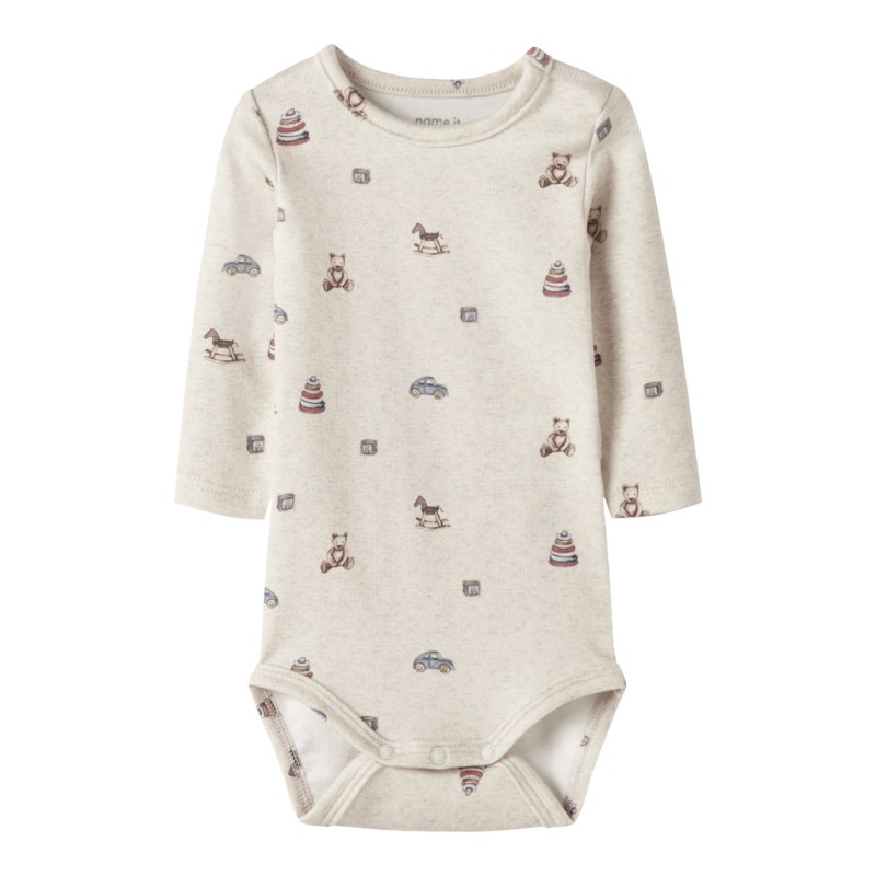 NAME IT BABY Ritoy L/S Bodystocking - Peyote Melange