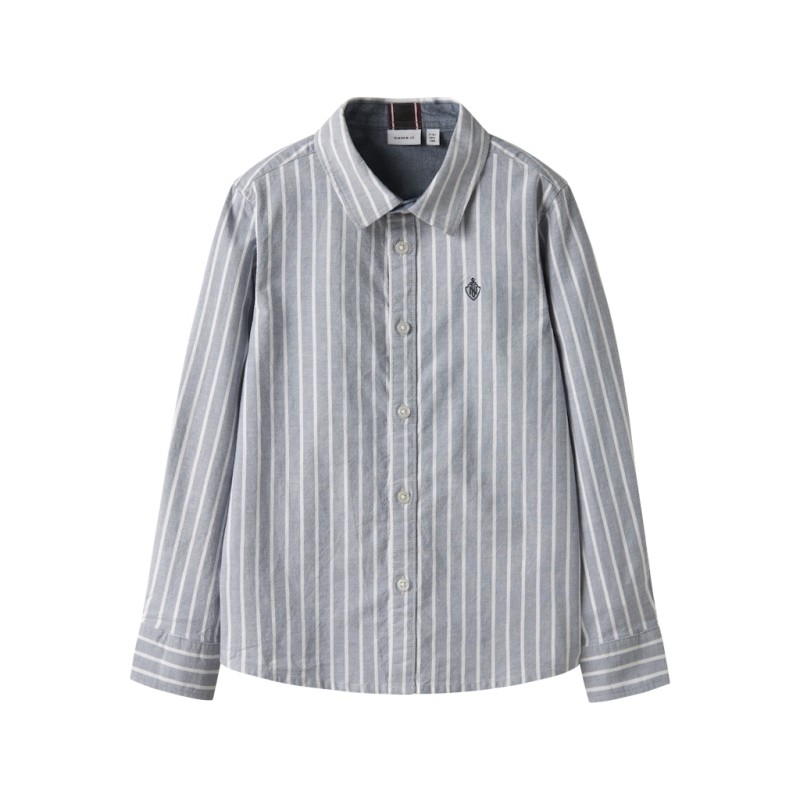 NAME IT MINI Rekid Skjorte - Flint Stone / Bright White