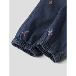NAME IT BABY Rose Broderede Jeans 5321 - Dark Blue Denim / Flower