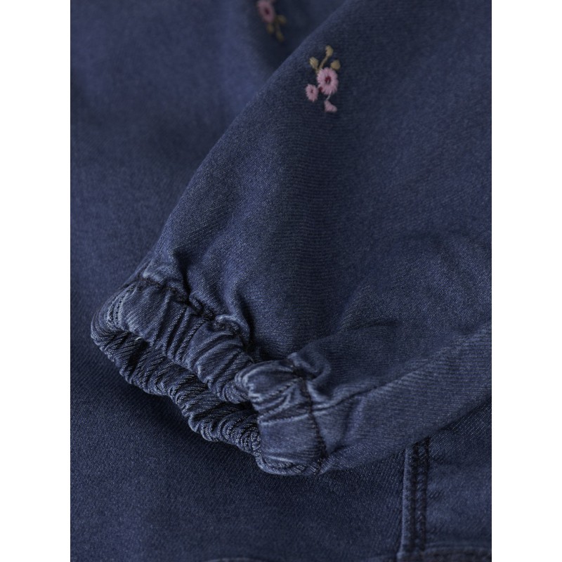NAME IT MINI Rose Broderede Jeans 5321 - Dark Blue Denim / Flower