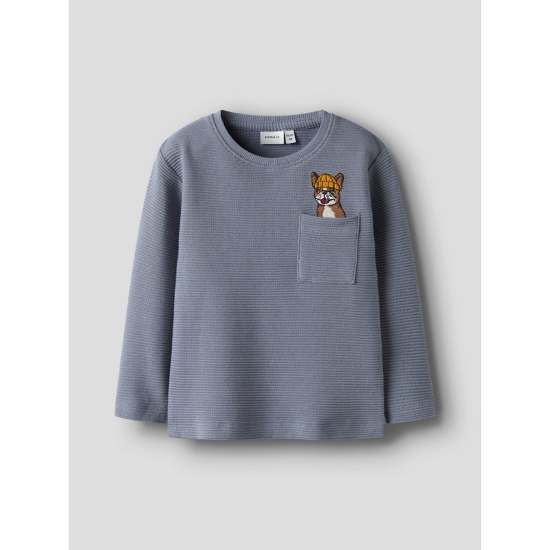 NAME IT MINI Rofus L/S Bluse - Flint Stone