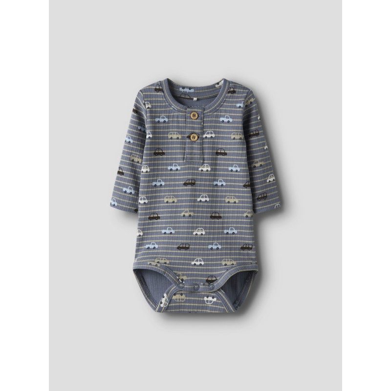 NAME IT BABY Ronald L/S Bodystocking - Flint Stone