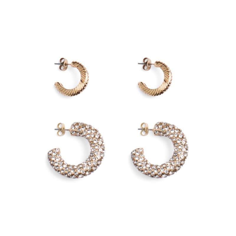 PIECES Maja 2-Pak Øreringe - Gold Colour