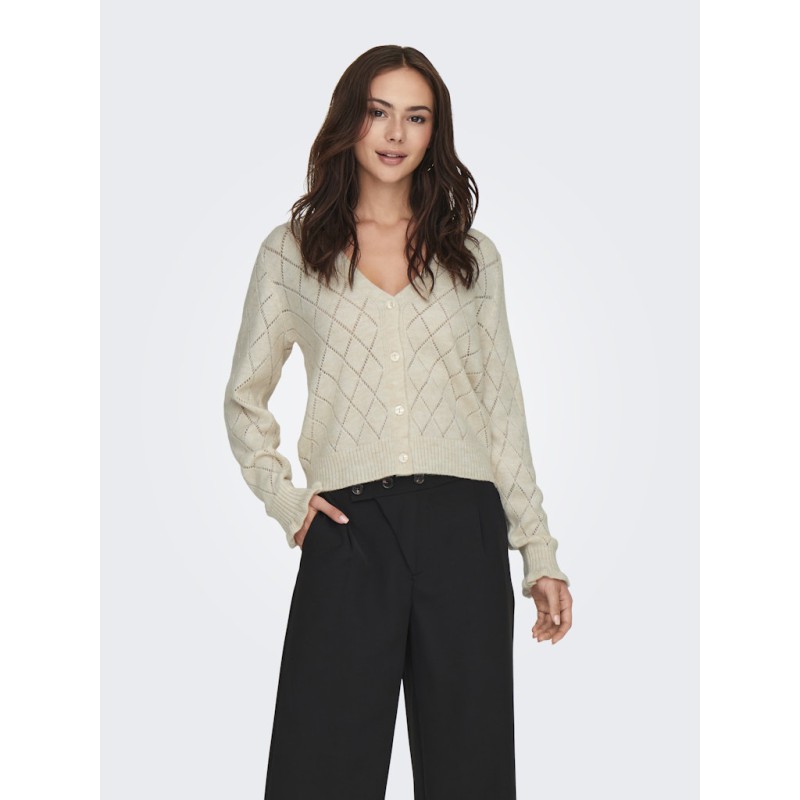 JDY Letty L/S Strik Cardigan - Whitecap Gray