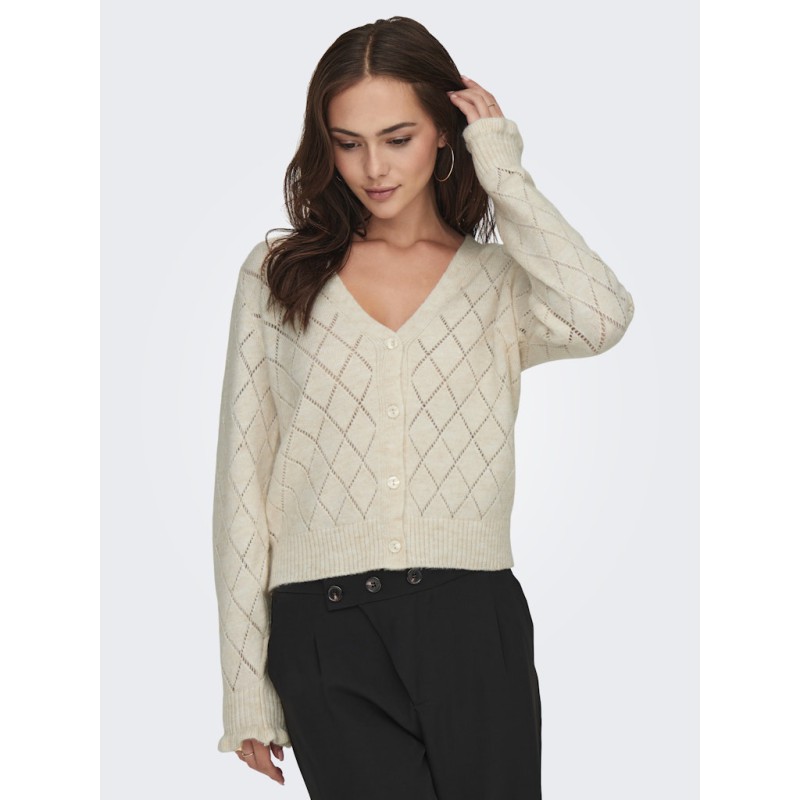 JDY Letty L/S Strik Cardigan - Whitecap Gray