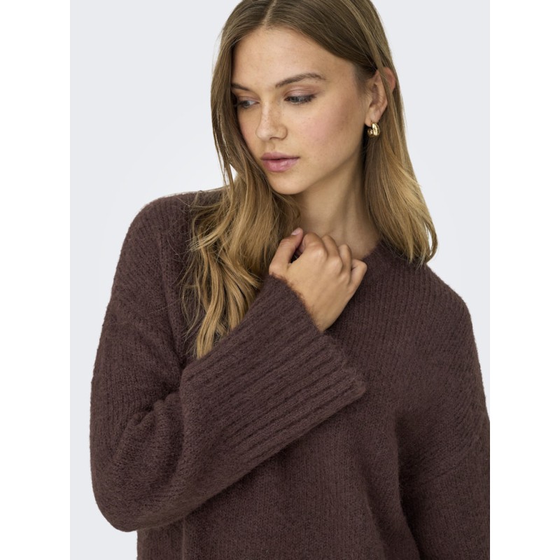 ONLY Maggie L/S Strik Sweater - Seal Brown