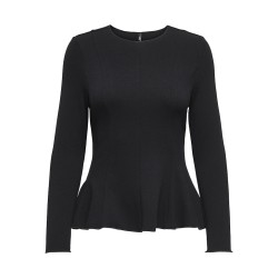 ONLY Kenya L/S Peplum Bluse - Sort