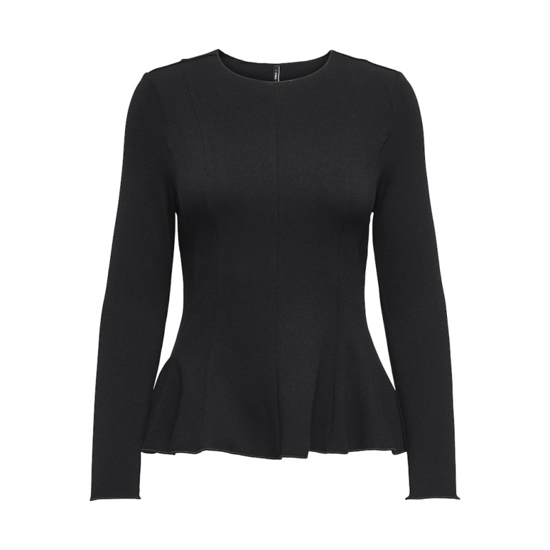 ONLY Kenya L/S Peplum Bluse - Sort