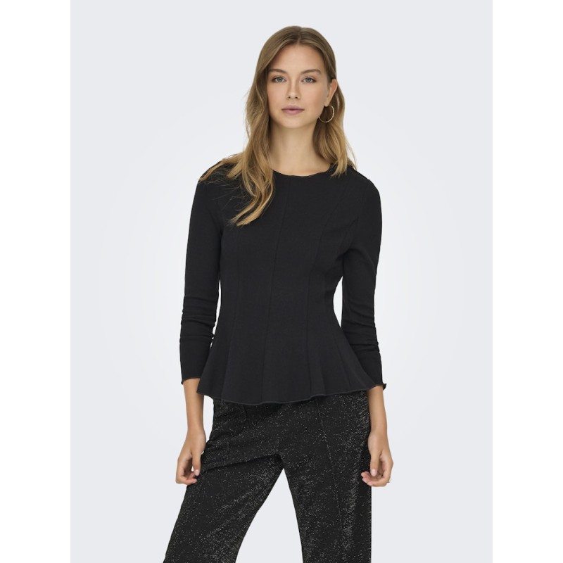 ONLY Kenya L/S Peplum Bluse - Sort