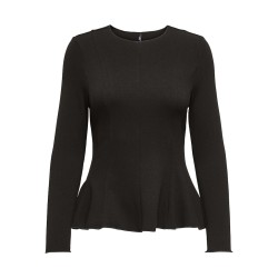 ONLY Kenya L/S Peplum Bluse - Chocolate Torte