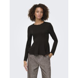 ONLY Kenya L/S Peplum Bluse - Chocolate Torte