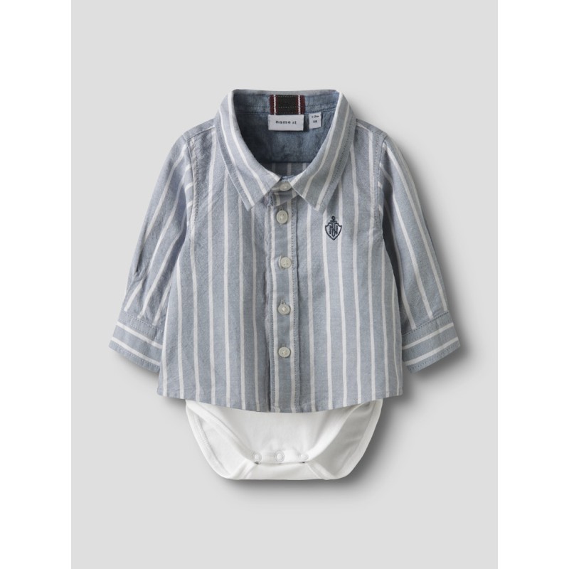 NAME IT BABY Rekid Skjorte Bodystocking - Flint Stone