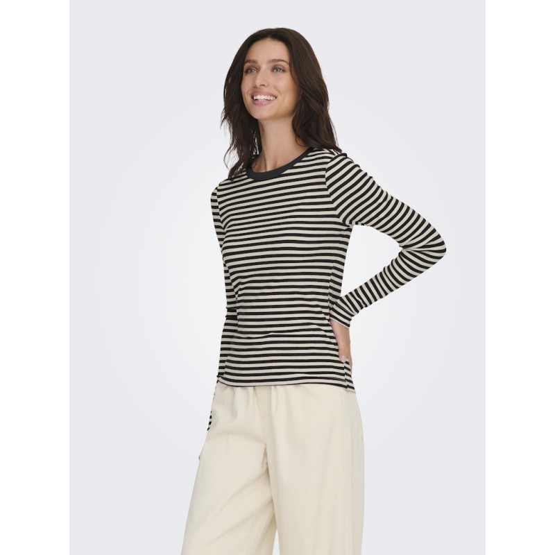 ONLY Elene L/S Bluse - Sort / Birch