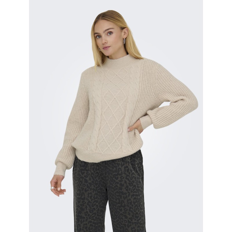 JDY Sigrid L/S Kabelstrik Sweater - Cement