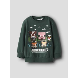 NAME IT MINI Nell Minecraft Sweatshirt - Bistro Green