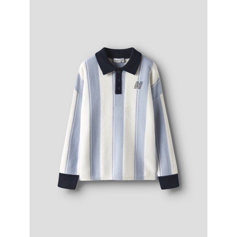 NAME IT KIDS Sima L/S Strik Polo - Kentucky Blue