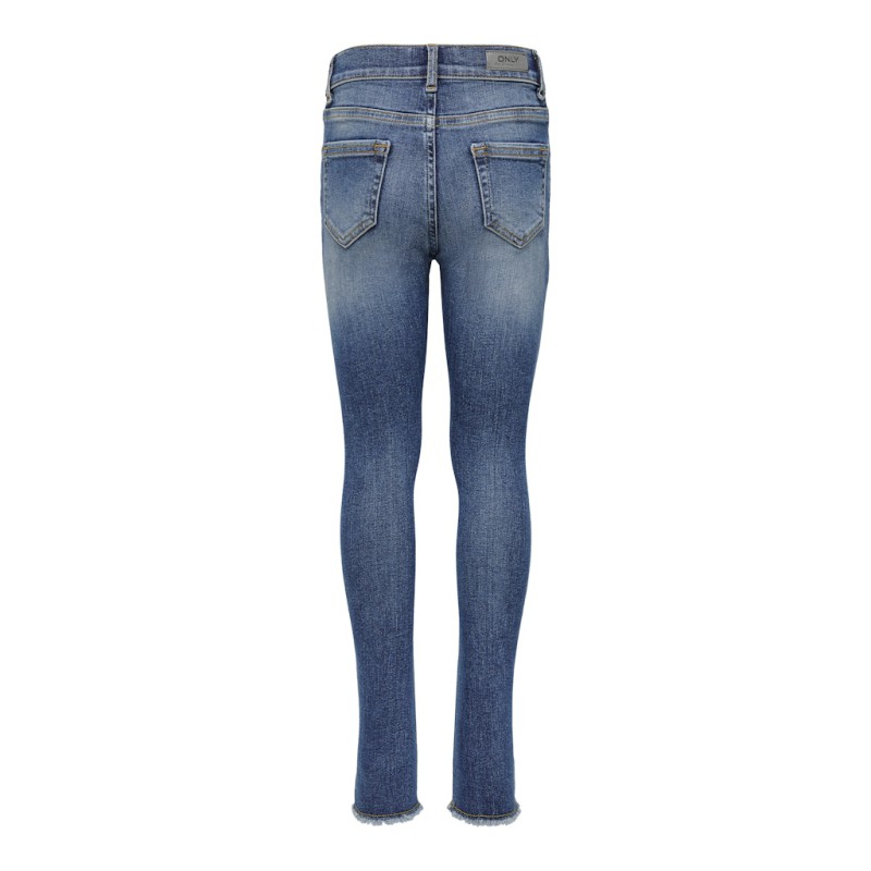 KIDS ONLY Blush Skinny Raw Jeans - Medium Blue Denim