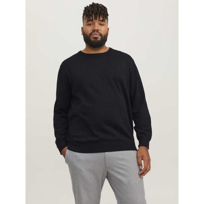 JACK & JONES Plus Basic Strik Sweater - Sort