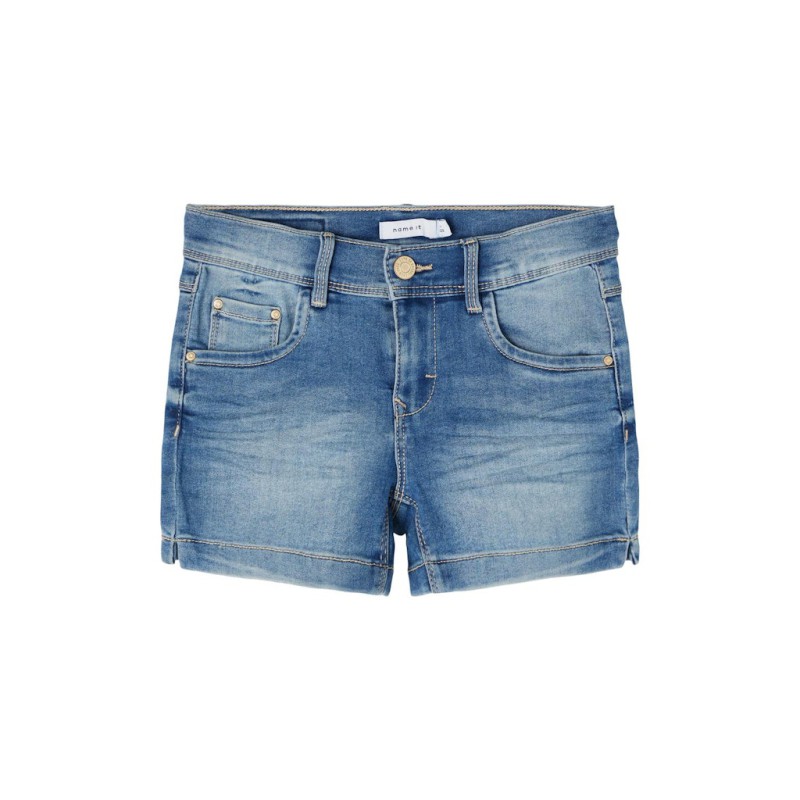NAME IT Kids Salli Denim Tindy Slim Shorts - LightBlue Denim