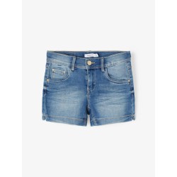 NAME IT Kids Salli Denim Tindy Slim Shorts - Light Blue Denim