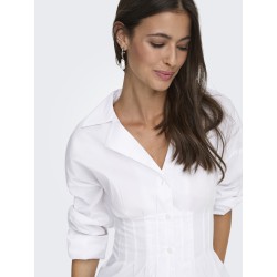 JDY Mio L/S Figursyet Skjorte - Hvid