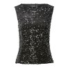 PIECES Kam Pailletter Top - Sort / Black Sequins