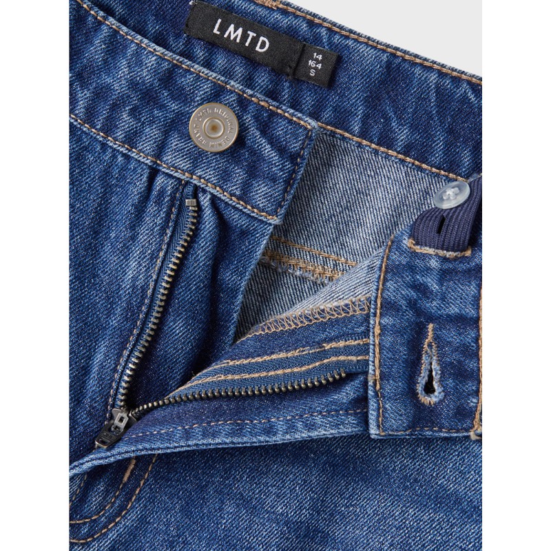 LMTD Letizza Højtaljede Straight Denim Bukser - Dark Blue Denim