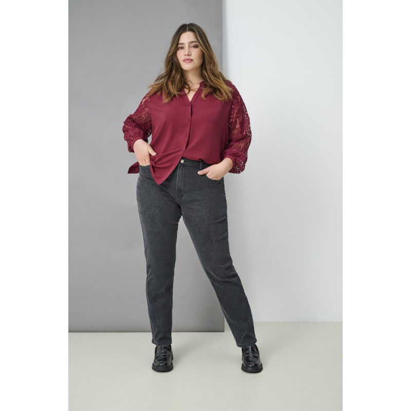 ONLY CARMAKOMA Emily Glitter Jeans - Washed Black