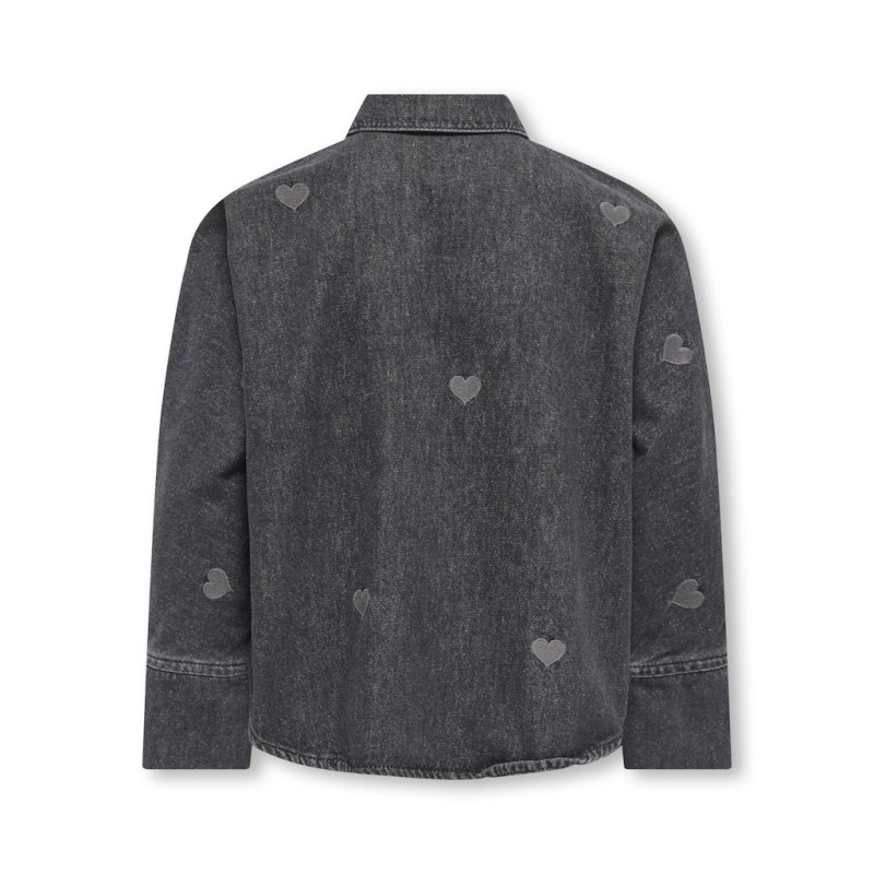 KIDS ONLY Grace Heart Denim Skjorte - Washed Black