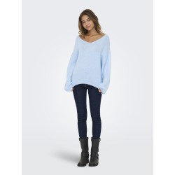 JDY Dinea L/S Vendbar Strik Pullover - Cashmere Blue
