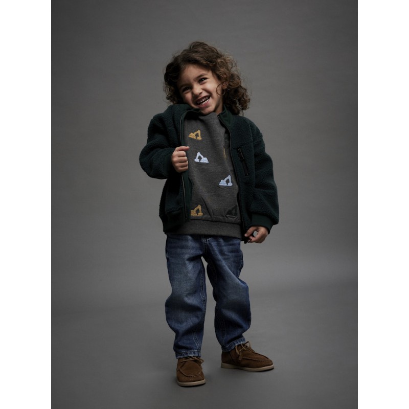 NAME IT MINI Sandro L/S Sweatshirt - Dark Grey Melange