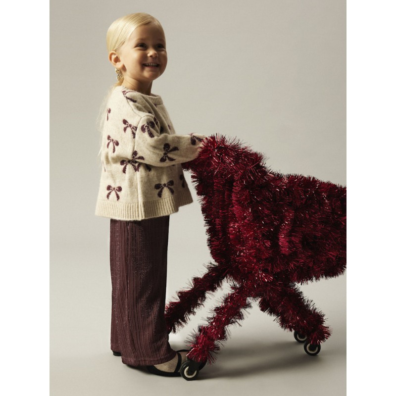 NAME IT MINI Senya L/S Strik Sweater - Cement