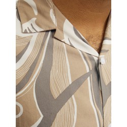 JACK & JONES Plus Palma Resort S/S Skjorte - Travertine