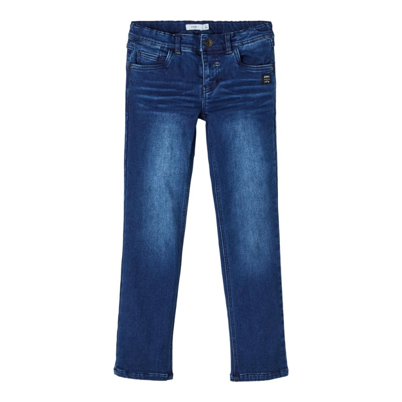 NAME It Kids Ryan Denim Timian Fleece Jeans - Dark Blue Denim