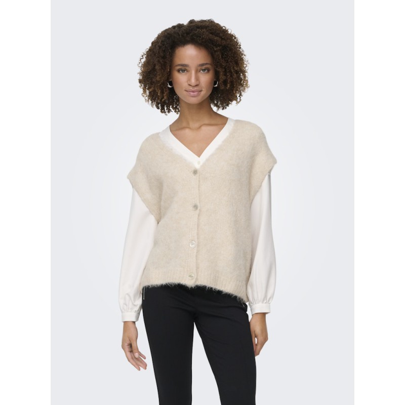 ONLY Azu Strik Vest - Sandshell