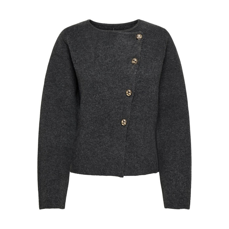 ONLY Mella L/S Strik Jakke - Dark Grey Melange