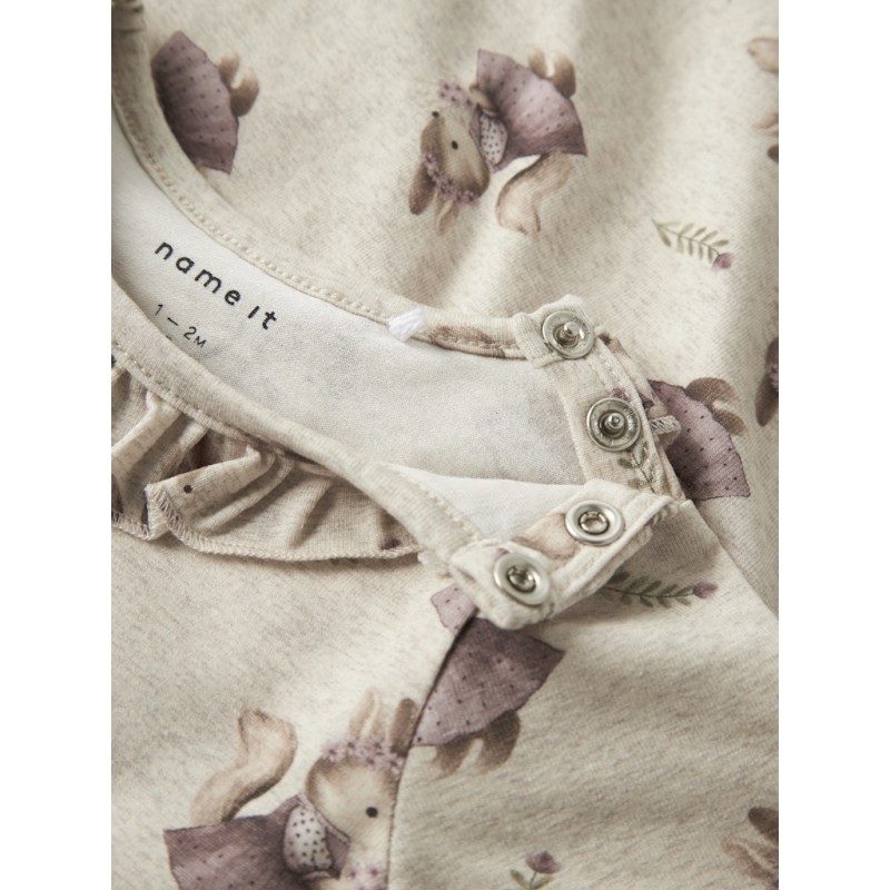 NAME IT BABY Shelly L/S Bodystocking - Peyote Melange